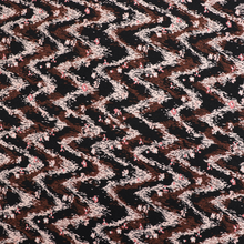 Deadstock Viscose Jersey - Peach + Chocolate Zigzag