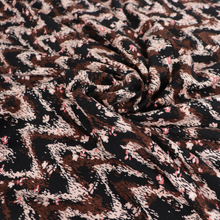 Deadstock Viscose Jersey - Peach + Chocolate Zigzag