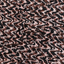 Deadstock Viscose Jersey - Peach + Chocolate Zigzag