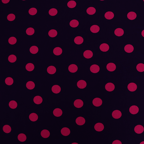 Deadstock Viscose Jersey - Raspberry Polka Dot