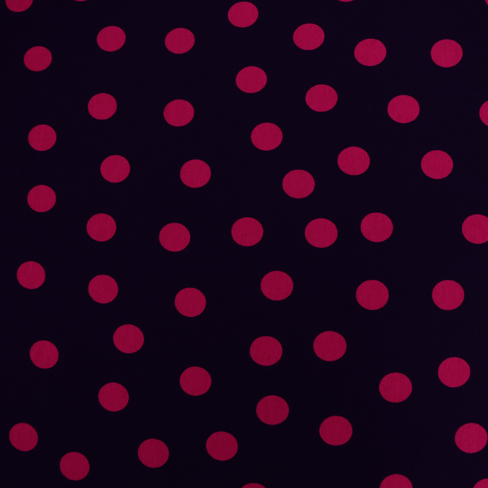 Deadstock Viscose Jersey - Raspberry Polka Dot