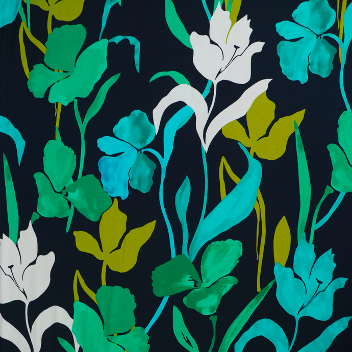 Deadstock Viscose Jersey - Hibiscus