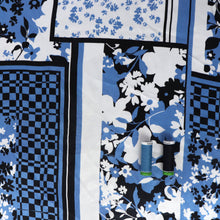 Deadstock Viscose Satin Jacquard - Patchwork Floral & Checkerboard - SALE