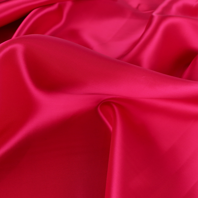 Deadstock Viscose Satin Twill Lining - Cerise
