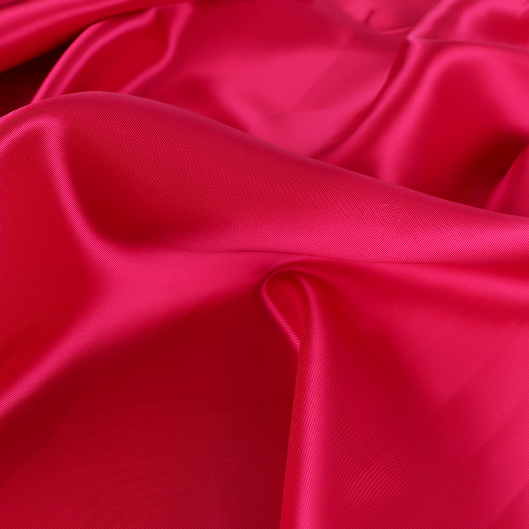 Deadstock Viscose Satin Twill Lining - Cerise