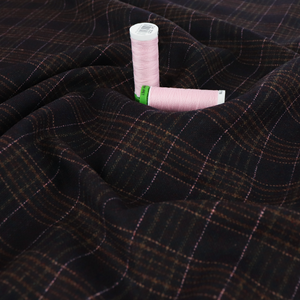 Deadstock Italian Wool Blend - Rum Raisin Check