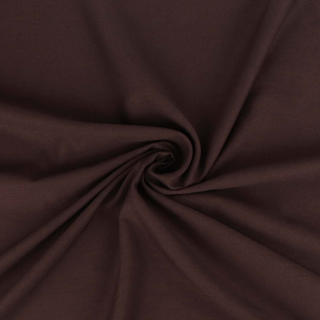 Deadstock Wool Cotton Suiting - Warm Chocolate Brown
