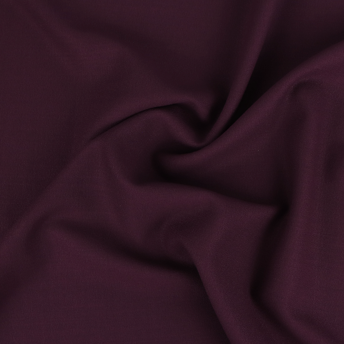 Deadstock Wool Crepe Suiting - Juicy Plum