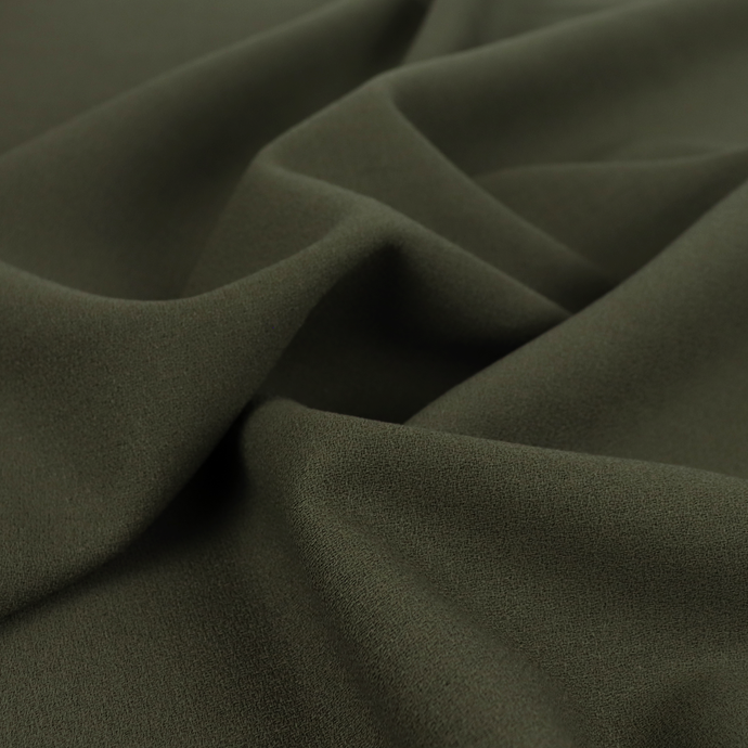 Deadstock Wool Crepe Suiting - Khaki Green