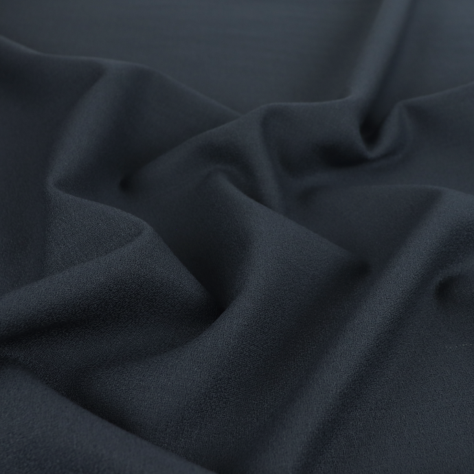 Deadstock Wool Crepe Suiting - Steel Blue