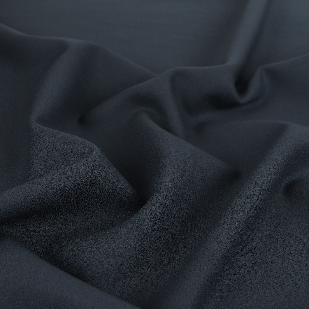 Deadstock Wool Crepe Suiting - Steel Blue