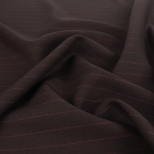 Deadstock Wool Suiting - Chocolate Brown + Rose Pink Pinstripe
