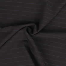 Deadstock Wool Suiting - Dark Brown + Blue Pinstripe