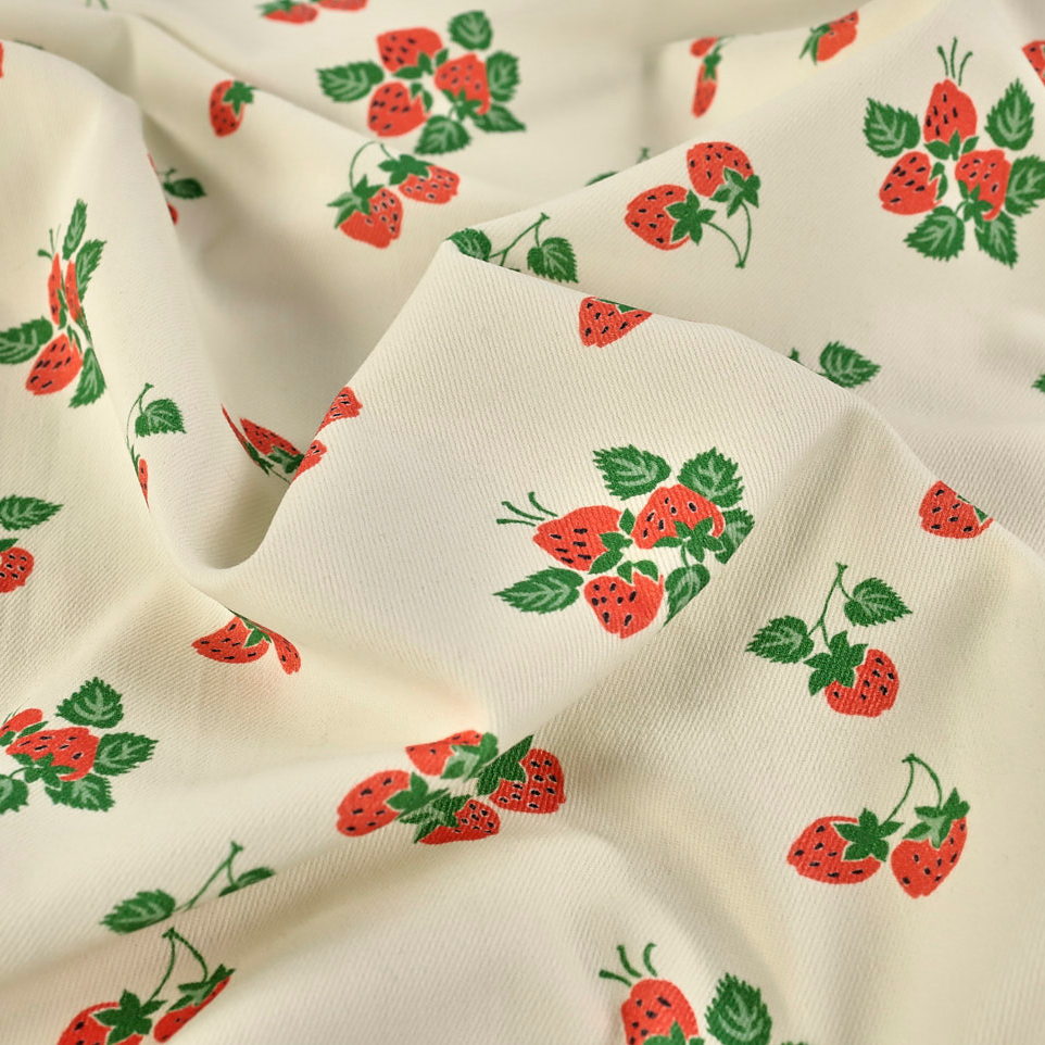 Denim 9oz - Strawberry Fayre - Fabric Godmother