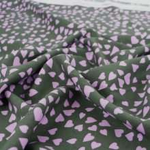 Viscose Lawn with Lenzing™️ EcoVero™️ viscose fibres - Shower Of Hearts - Green + Lilac