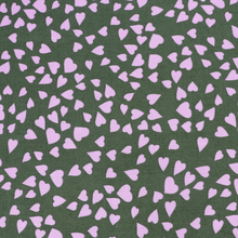 Viscose Lawn with Lenzing™️ EcoVero™️ viscose fibres - Shower Of Hearts - Green + Lilac