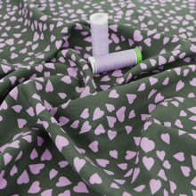 Viscose Lawn with Lenzing™️ EcoVero™️ viscose fibres - Shower Of Hearts - Green + Lilac