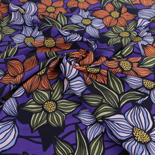 Viscose Lawn with Lenzing™️ EcoVero™️ viscose fibres - Fun Flowers - Purple