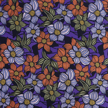 Viscose Lawn with Lenzing™️ EcoVero™️ viscose fibres - Fun Flowers - Purple