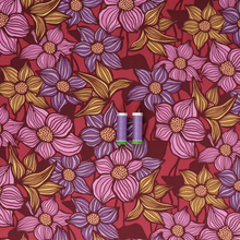 Viscose Lawn with Lenzing™️ EcoVero™️ viscose fibres - Fun Flowers - Raspberry