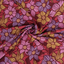 Viscose Lawn with Lenzing™️ EcoVero™️ viscose fibres - Fun Flowers - Raspberry