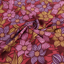 Viscose Lawn with Lenzing™️ EcoVero™️ viscose fibres - Fun Flowers - Raspberry