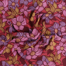 Viscose Lawn with Lenzing™️ EcoVero™️ viscose fibres - Fun Flowers - Raspberry