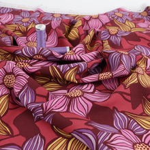 Viscose Lawn with Lenzing™️ EcoVero™️ viscose fibres - Fun Flowers - Raspberry