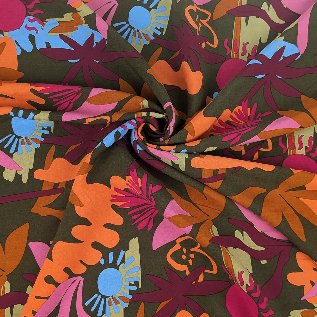 Viscose Lawn with Lenzing™️ EcoVero™️ viscose fibres - Winter Holiday - Green