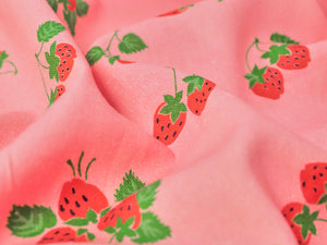Linen Viscose - Strawberry Fayre - Fabric Godmother