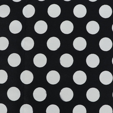 Stretch Cotton Sateen - Black & White Polka Dot - SECONDS / END OF BOLT 104cm