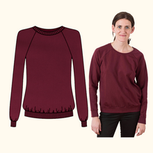 Cotton Sweatshirt Brushed Jersey - Berry Red