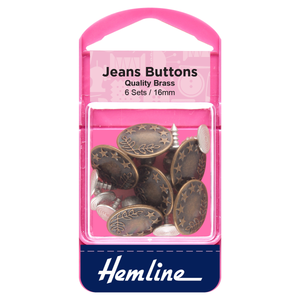 Jeans Buttons - 16mm Bronze - 6 Sets - Hemline