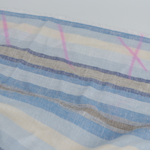 Viscose Linen - Stripe - Blues - END OF BOLT 112cm