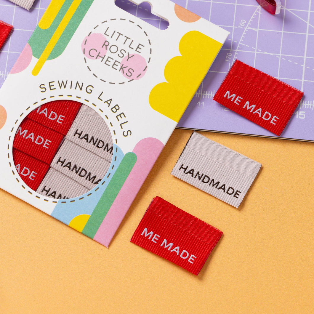 Little Rosy Cheeks - Pack Of 6 Sewing Labels - Me Made / Handmade Ribbed