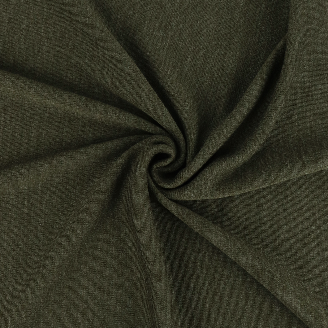 Merino Wool Sweater Knit - Khaki Melange