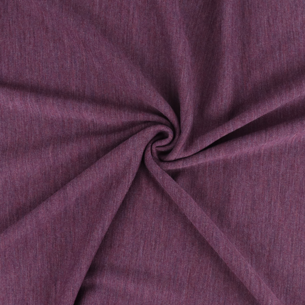 Merino Wool Sweater Knit - Plum Melange