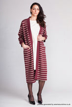 Viscose Blend Jacquard Soft Knit - Stripes - Cranberry