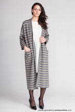 Viscose Blend Jacquard Soft Knit - Stripes - Grey