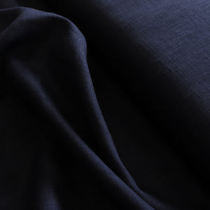 Washed Linen Ramie Cotton - Navy - END OF BOLT 85cm