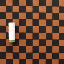 Checkerboard Cotton Twill - Pigeon Wishes - Brown & Black