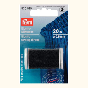 Black Elastic Sewing Thread / Shirring O.5mm X 20m - Prym