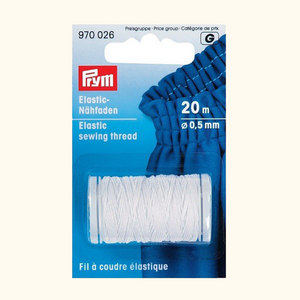 Elastic Sewing Thread / Shirring O.5mm X 20m - White - Prym