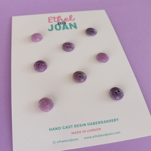 Buttons 13mm - 8 Pack - Lilac Cockles - Ethel & Joan