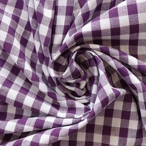 Gingham Yarn Dyed Cotton - Purple - END OF BOLT 156cm