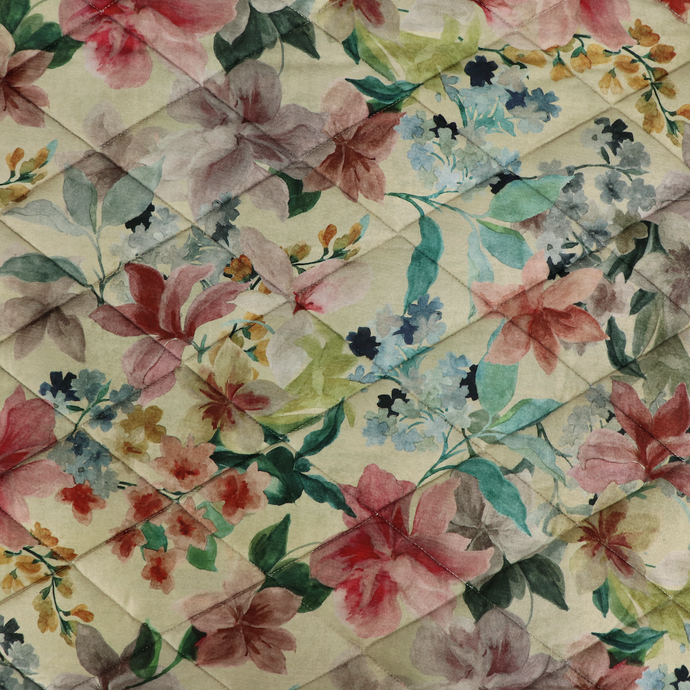 Quilted Velvet Coating - Vintage Bouquet