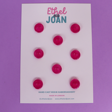 Buttons 14mm - 8 Pack - Raspberry Pink - Ethel & Joan