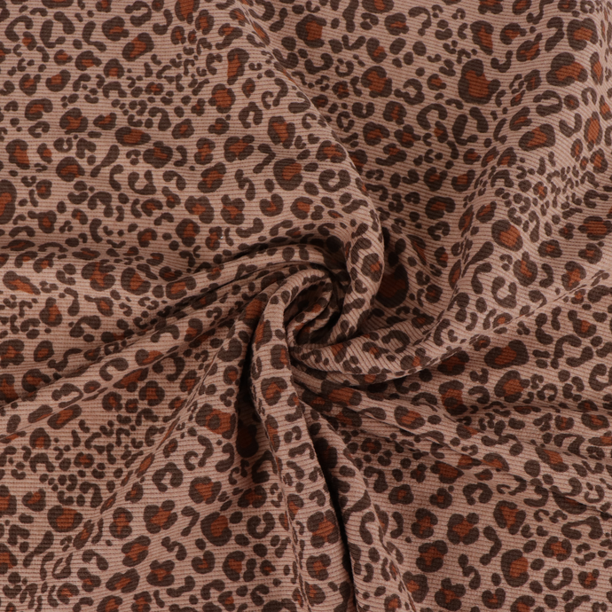 Cotton Ribbed Jersey - Leopard
