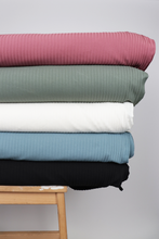 Cotton Wide Ribbed Jersey - Black