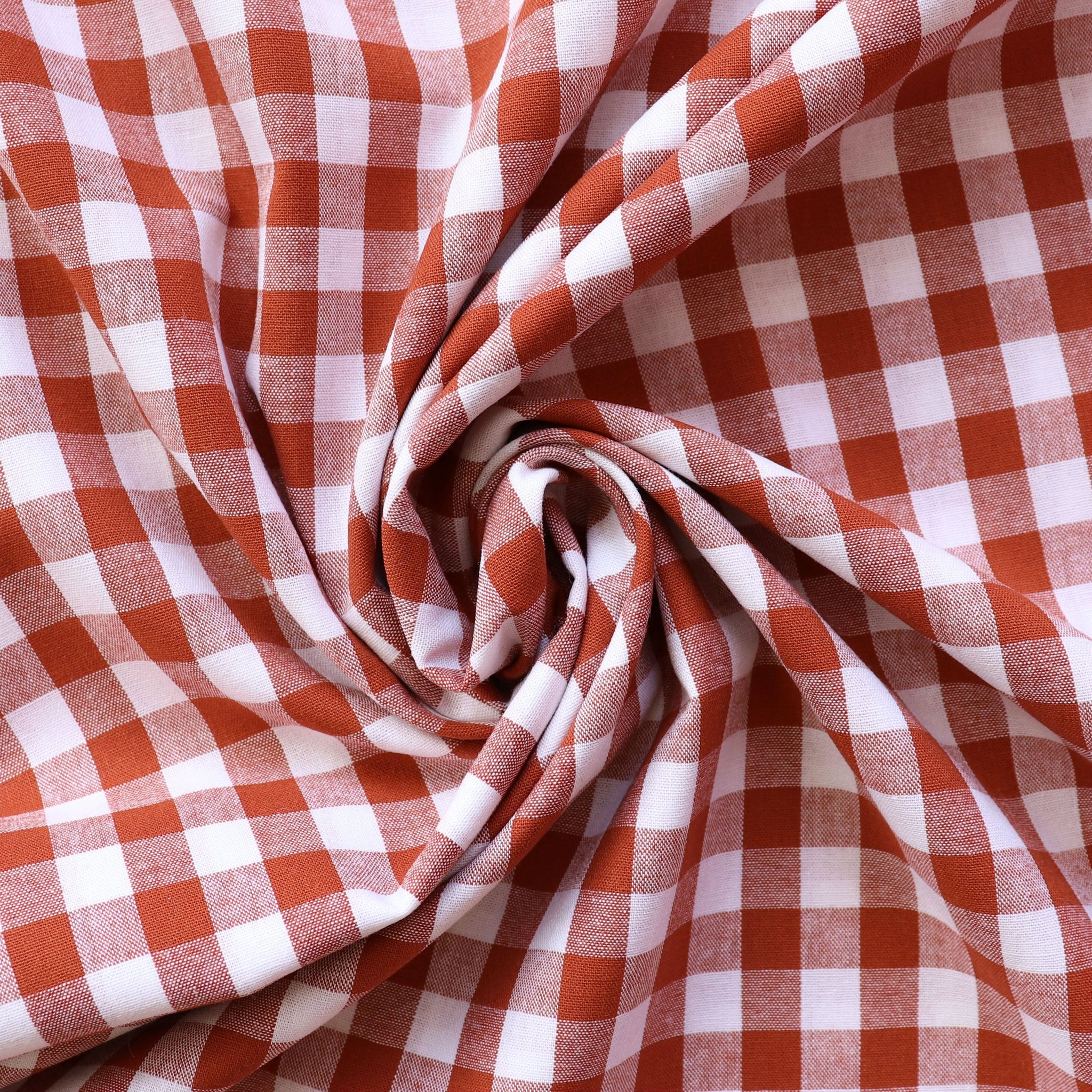 Gingham Yarn Dyed Cotton Rust END OF BOLT 85cm Sew Me Sunshine